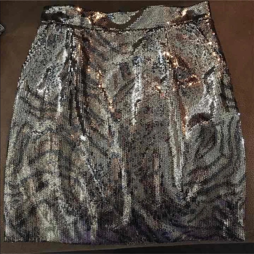 Zara sequined animal print skirt